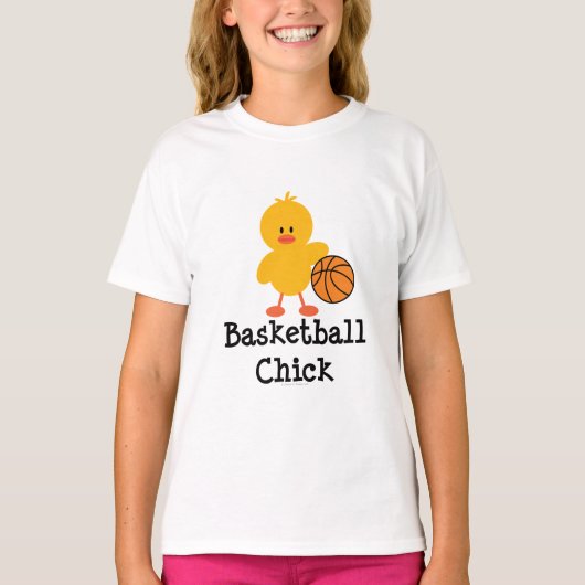 T-shirt Basketball Chick Girls Ringer (Devant)