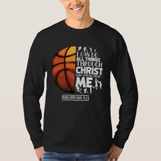 T-shirt Basketball Christian Saying Motivational Words Ins (Devant)