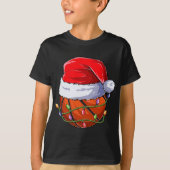 T-shirt Basketball Christmas Boy Apparel, Funny Santa Srt (Devant)