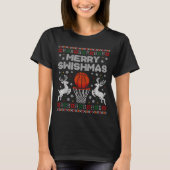 T-shirt Basketball Christmas Ugly Sweater Merry Swishmas M (Devant)