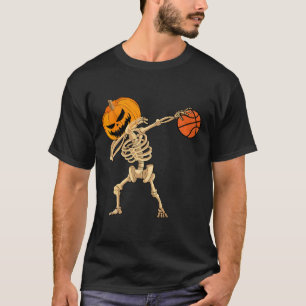 T-shirt Basketball Dabbing Skeleton Hommes garçons Hallowe