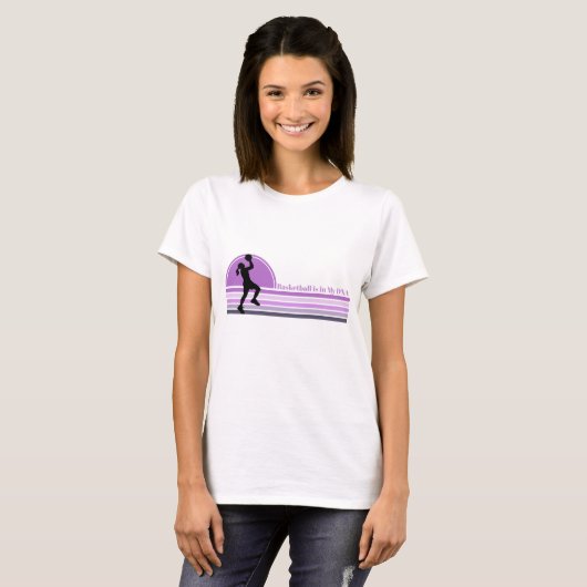 T-shirt Basketball dans Mon ADN Retro Sunset (Devant entier)