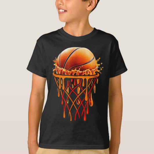 T-shirt Basketball Drip Graphic, Basketball Funny Bruh Gif (Devant)