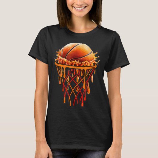T-shirt Basketball Drip Graphic, Basketball Funny Bruh Gif (Devant)