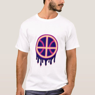 T-shirt Basketball Drip Neon Basketball Graphics 