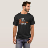 T-shirt Basketball  Eat Sleep Basketball Repeat Basketball (Devant entier)