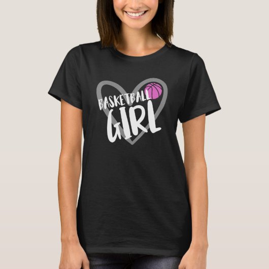 T-shirt Basketball Girl Heart (Devant)