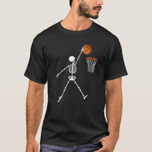 T-shirt Basketball Halloween Skeleton Dunking Sports Playe
