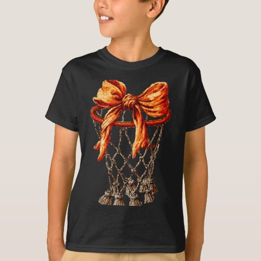 T-shirt Basketball Hoop Net Coquette Bow Basketball Player (Devant)