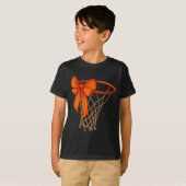 T-shirt Basketball Hoop With Bow Cute Basketball Aesthetic (Devant entier)