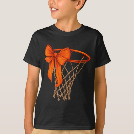T-shirt Basketball Hoop With Bow Cute Basketball Aesthetic (Devant)