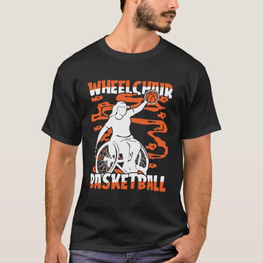 T-shirt Basketball Hoops Hooping Bball Baller Wheelchair B (Devant)