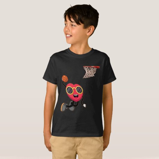 T-shirt Basketball Lover Hoop Loop Valentine Day (Devant entier)