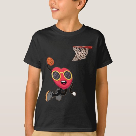 T-shirt Basketball Lover Hoop Loop Valentine Day (Devant)