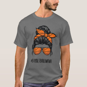 T-shirt Basketball Mama Life Messy Bun Lunettes de cheveux