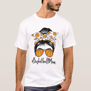 T-shirt Basketball Maman Messy Bun Funny Mama Basketball M
