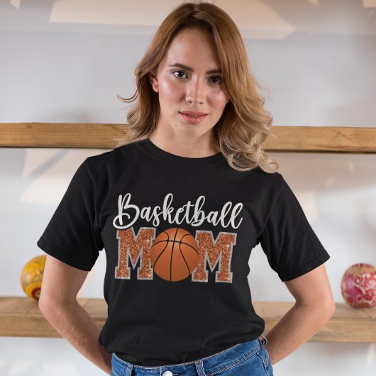 T-shirt Basketball Mom cute bright Orange text