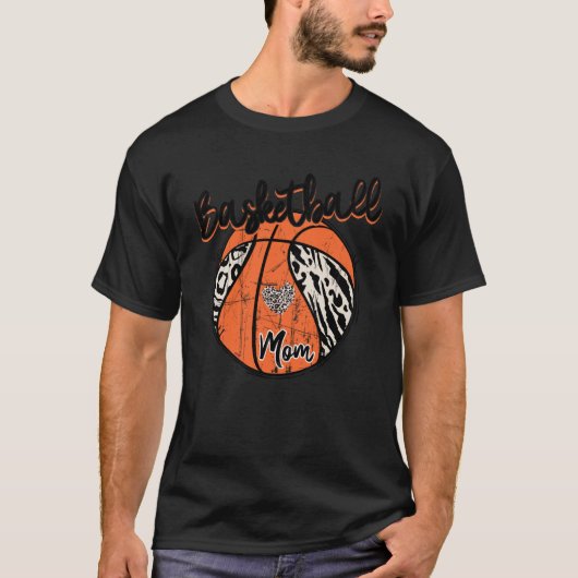 T-shirt Basketball Mom Leopard Basketball Senior Mom 2023 (Devant)