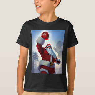T-shirt Basketball Noël Père Noël Dunking pour hommes a