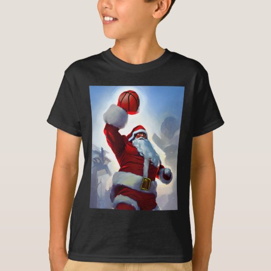 T-shirt Basketball Noël Père Noël Dunking pour hommes a (Devant)