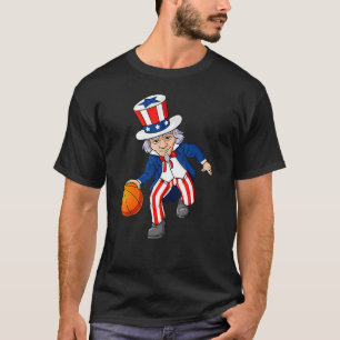 T-shirt Basketball Oncle Sam 4 juillet Garçons Enfants Ado