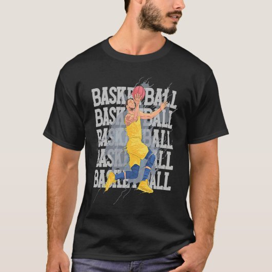 T-shirt Basketball Player Dunking Hoops Coach Team (Devant)