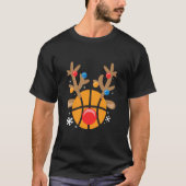 T-shirt Basketball Reindeer Funny mignonne garçon Noël (Devant)