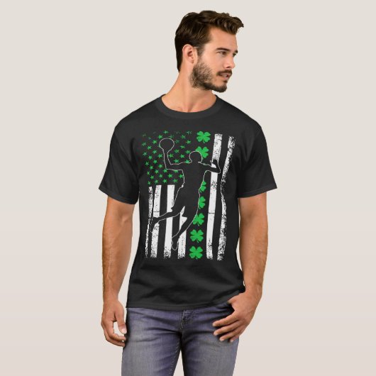T-shirt Basketball Shamrock Lucky C Irish St Patrick's Day (Devant entier)