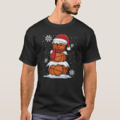 T-shirt Basketball Snowman Christmas Sports Gift Tee (Devant)