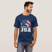T-shirt Basketball USA Support L'Équipe T USA Drapeau Drea (Devant entier)