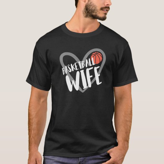 T-shirt Basketball Wife Heart  (Devant)