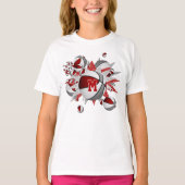 T-shirt Baskets gris rouge pour fille étoiles monogrammed (Devant)