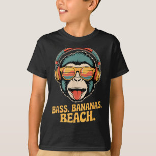 T-shirt Bass Bananas Plage Amusement Été Vibes Singe Ape