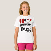 T-shirt Bass Clef Coeur J'Aime Jouer Ma Basse (Devant entier)