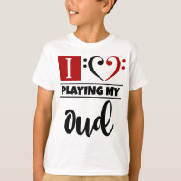 Bass Clef Coeur J'Aime Jouer Mon Oud