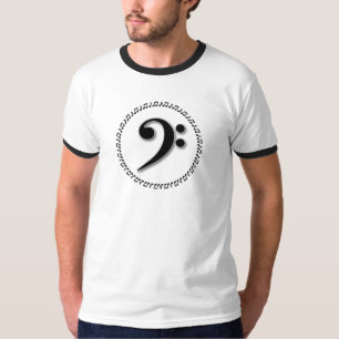 T-shirt Bass Clef Music Note Design
