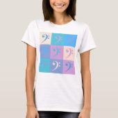 T-shirt Bass Clef Pattern Music Pastel (Devant)