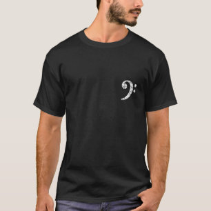 T-shirt Bass Clef Vintage Blanc gauche joueurs de basse T