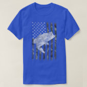 T-shirt Bass Fishing American Camo USA Drapeau pour pêcheu (Design devant)