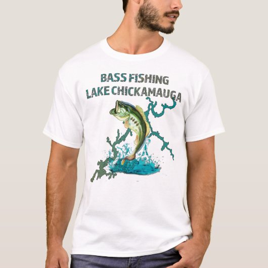 T-shirt Bass Fishing Lake Chickamauga (Devant)