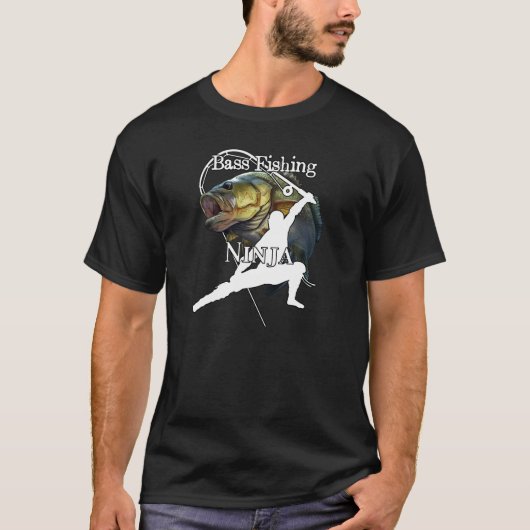 T-shirt Bass Fishing Ninja Dark Fishing (Devant)