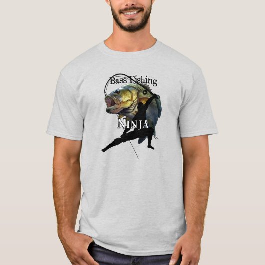 T-shirt Bass Fishing Ninja Light Fishing (Devant)