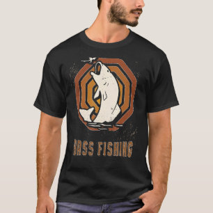T-shirt Bass Fishing Vintage Retro Classic Sport Love