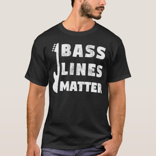 T-shirt Bass Lines Matt Funny Baid Guitare Lecteur Edm (Devant)