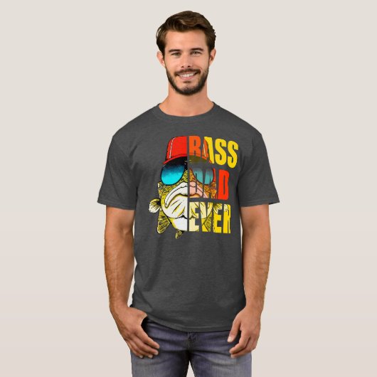 T-shirt Bass Papa jamais aimer Pêche drôle Fête des pères (Devant entier)