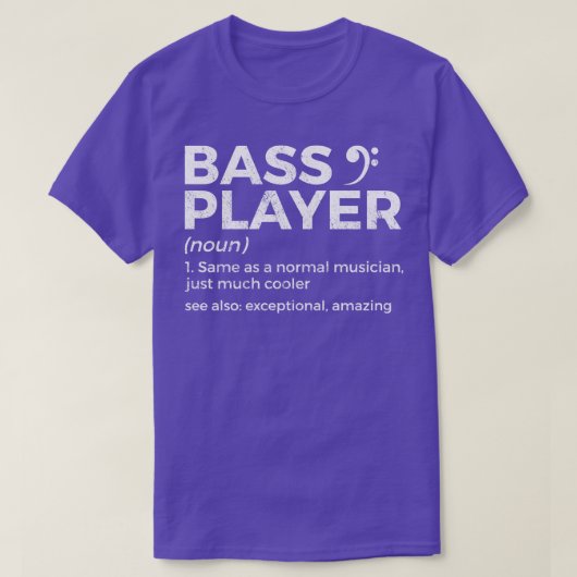 T-shirt Bass Player Définition Baid Pour Musiciens Long (Design devant)