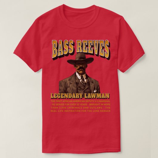 T-shirt Bass Reeves Légendaire Avocat (Design devant)