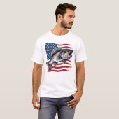 T-shirt Basse à grande bouche drapeau américain (Devant entier)
