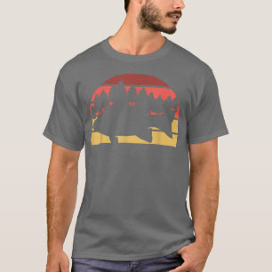 T-shirt Basse à grande bouche Pêche coucher de soleil pêch