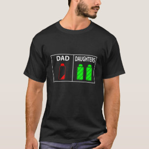 T-shirt Basse Batterie amusante Papa de deux filles Da du
